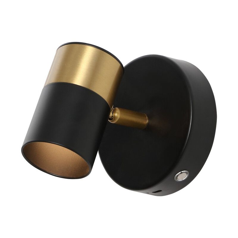 Paola 6" 1-Light Modern Adjustable Head Integrated Dimmable LED Rechargeable Wall Spotlight with Touch Sensor