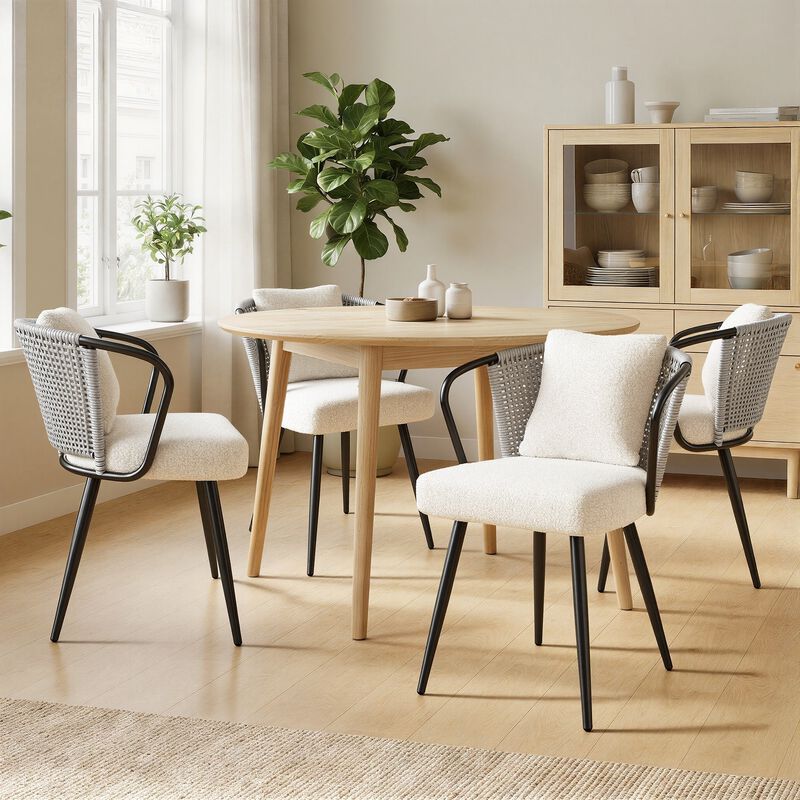 Modern Teddy Upholstered Dining Chair Set of 4 image number 1