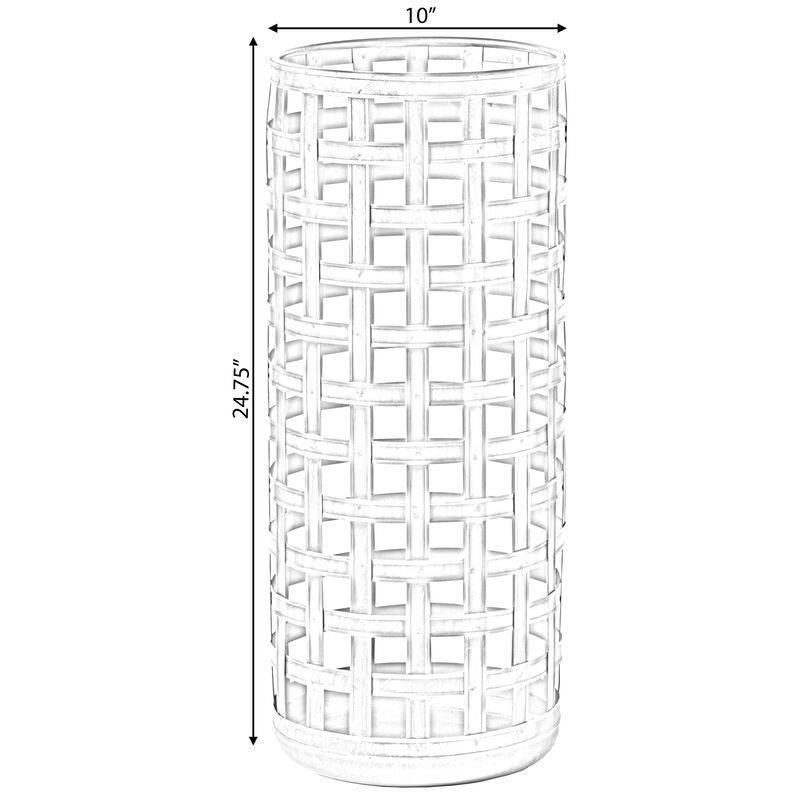 Round Metal Woven Umbrella Storage Stand