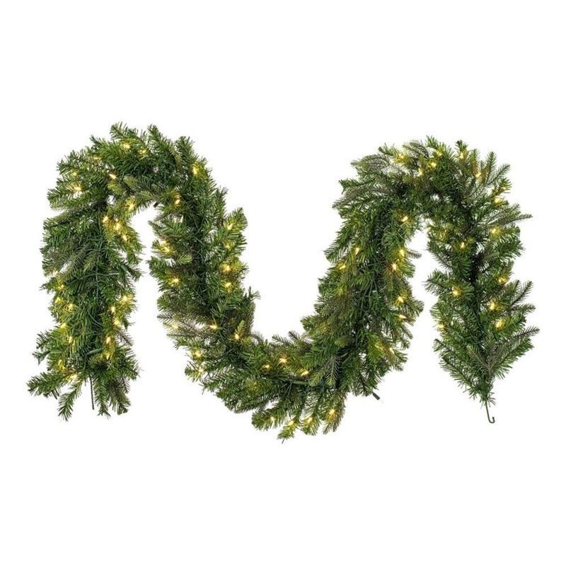 Vickerman 9' x 14" Douglas Fir Artificial Pre-Lit Garland, Dura-Lit&reg; Warm White LED Mini Lights. image number 0
