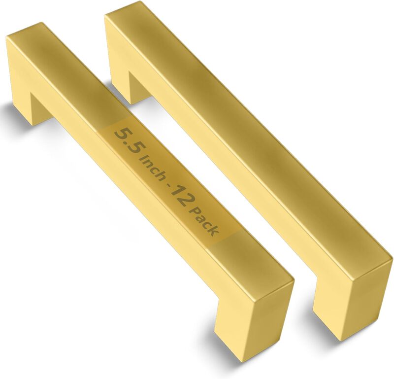 Mega Handles 12 Pack I Cabinet Pulls 5.5 Inch, Stainless Steel Cabinet Handle Pulls I Ideal for Kitchen Drawer, Cabinets, Door, Cupboard I Hardware for Cabinets - Hole Distance 5 Inch