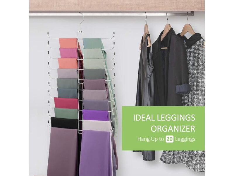 Leggings Hangers For Closet, Metal Yoga Pant Legging Organizer Holds 20 Leggings image number 1