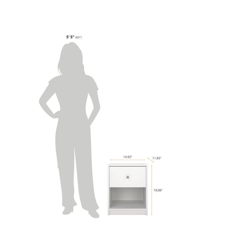 Tvilum Portland 1 Drawer Nightstand, White