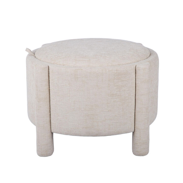 Bellamy Curry Chenille Storage Stool With Reversible Tray Top