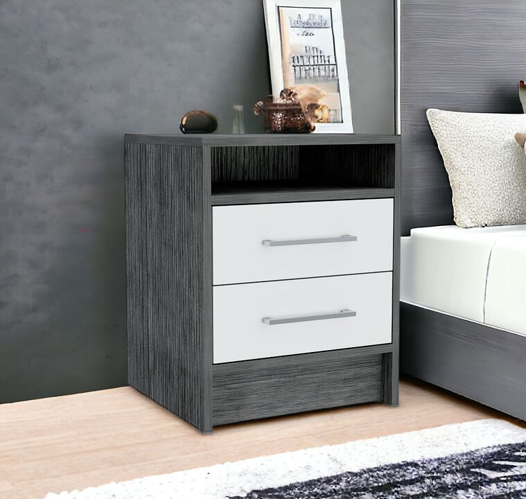 Contemporary Wood Nightstand with 2 Drawers &ndash; Functional Bedroom Storage