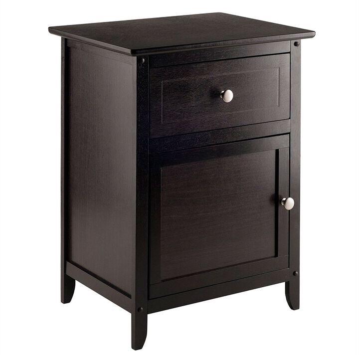 Hivvago Espresso Wood End Table Nightstand Accent Table