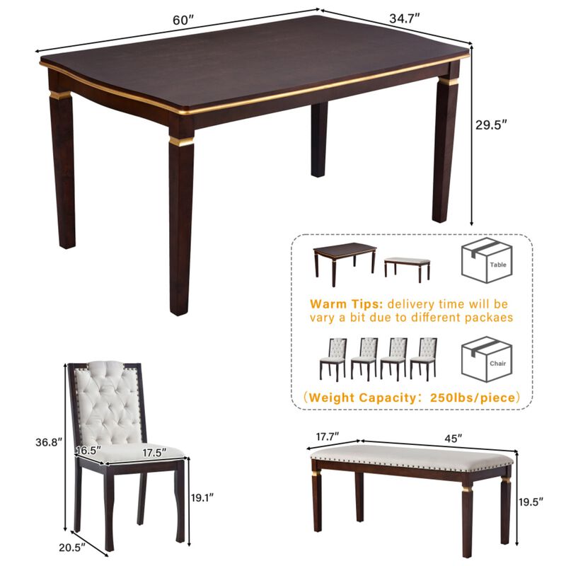 Swebax Classic Modern 6‑Piece Dining Table Set image number 9