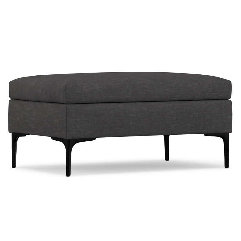 Rebecca 36 inch Wide Mid Century Rectangle Rectangular Coffee Table&nbsp;Storage Ottoman with Lift Up Lid in Slate Grey Polyester linen Look, Assembled image number 7