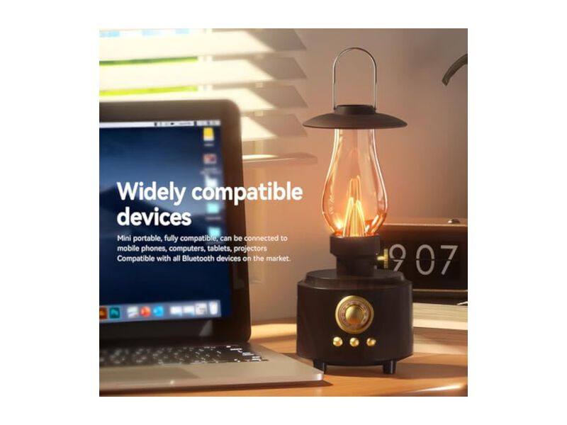 Rechargeable Waterproof Dimmable Vintage Table Lamp For Bedroom Bedside Camping image number 2