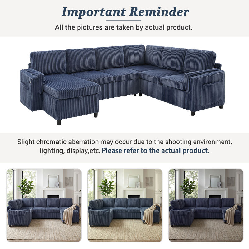 U-Shaped Sectional Sleeper Sofa image number 7