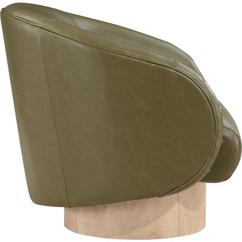 Meridian Furniture Gibson Olive Vegan Leather Swivel Accent Chair