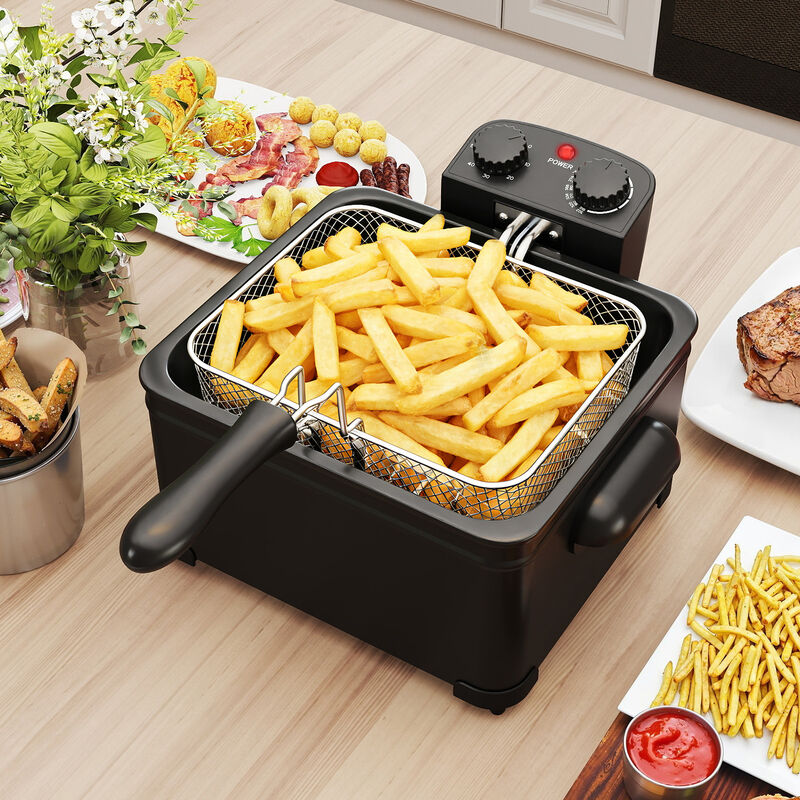 Electric Deep Fryer 21-Cup 1700W Stainless Steel with Triple Basket image number 2