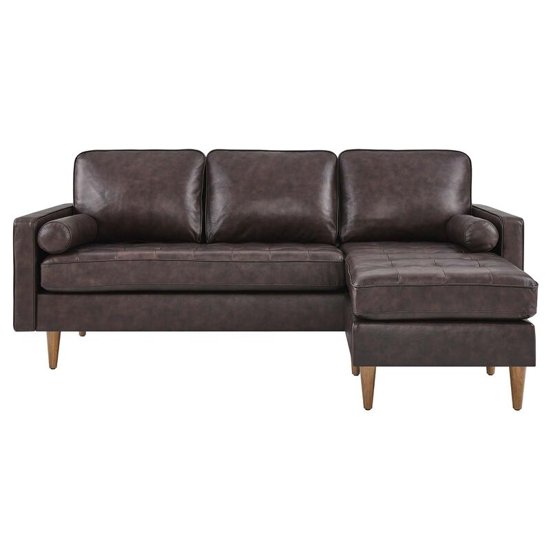 Valour 78" Leather Apartment Sectional Sofa image number 4