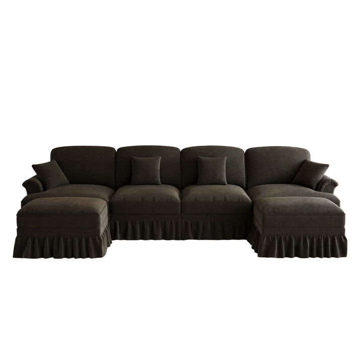 Nidjuk Classic U Shape 4 Seater Modular Sectional Sofa