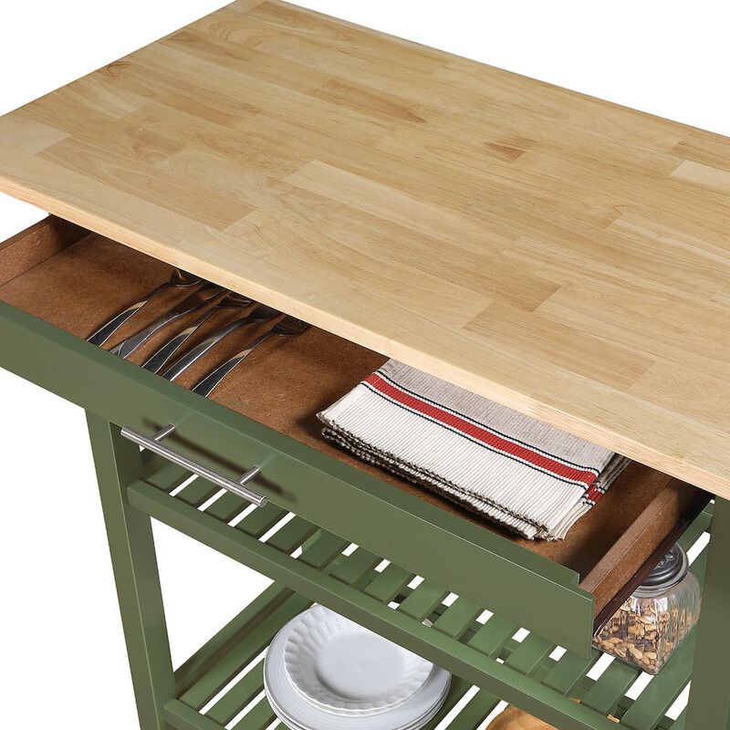 Convenience Concepts Designs2Go 3 Tier Butcher Block Kitchen Prep Island with Drawer