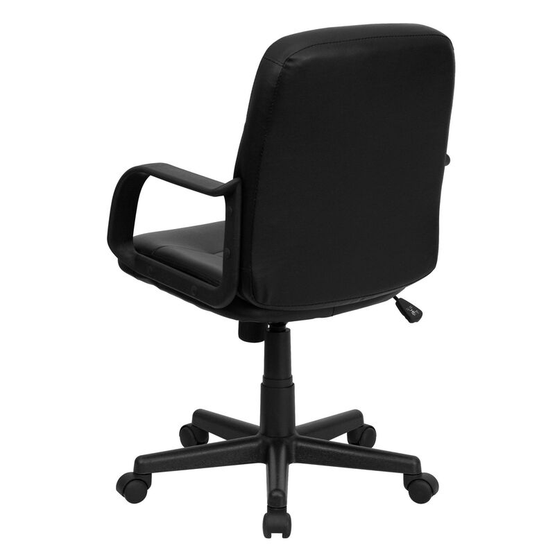 Paulson Mid-Back Black Glove Vinyl Executive Swivel Office Chair with Arms image number 4