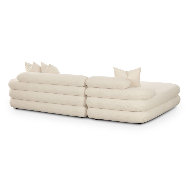 Lulu Cream Boucle Modular LAF Sectional image number 3
