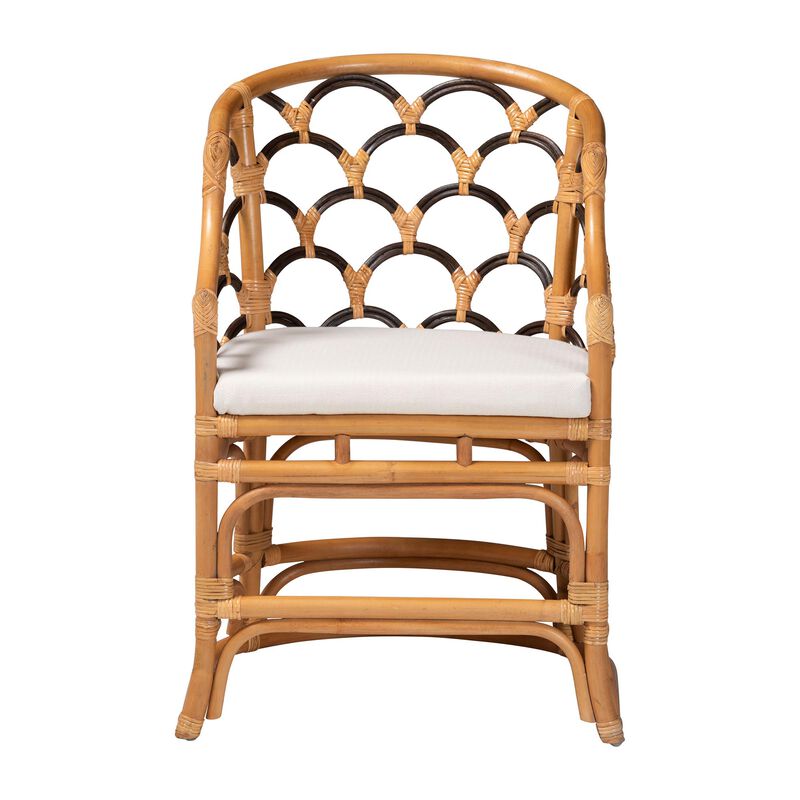 bali & pari Veneto Natural Rattan Dining Chair with Scalloped Back image number 1