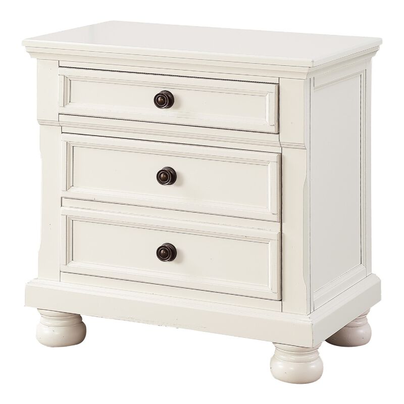 Queen Size Bedroom Set, White Finish, Storage Bed with Drawers, 3-Piece Set with Bed and Two Nightstands image number 6