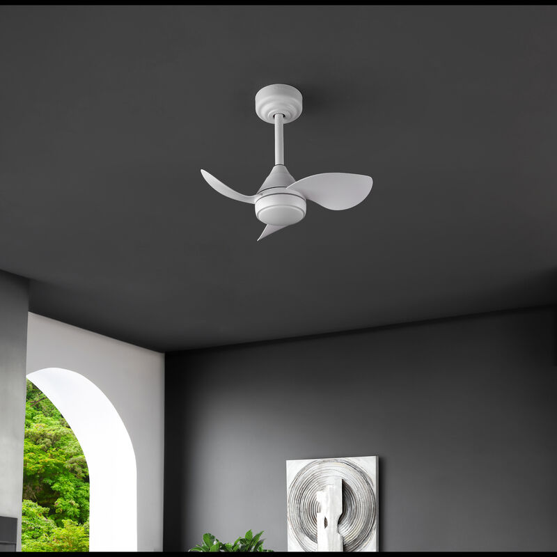 Albini 22" Contemporary Minimalist 6-Speed Metal Mobile-App/Remote-Controlled Dimmable Smart Integrated LED Ceiling Fan