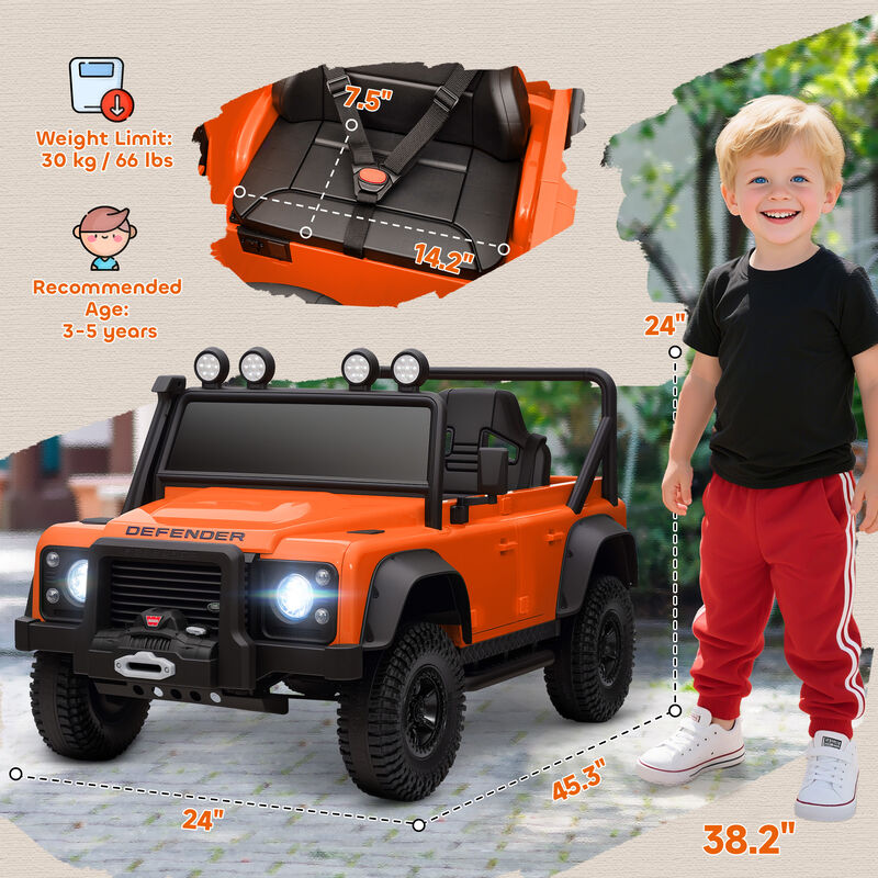 BreeBe Land Rover Licensed Electric Car for Kids with Remote Control, Dual Motors, Spring Suspension, LED Lights image number 2