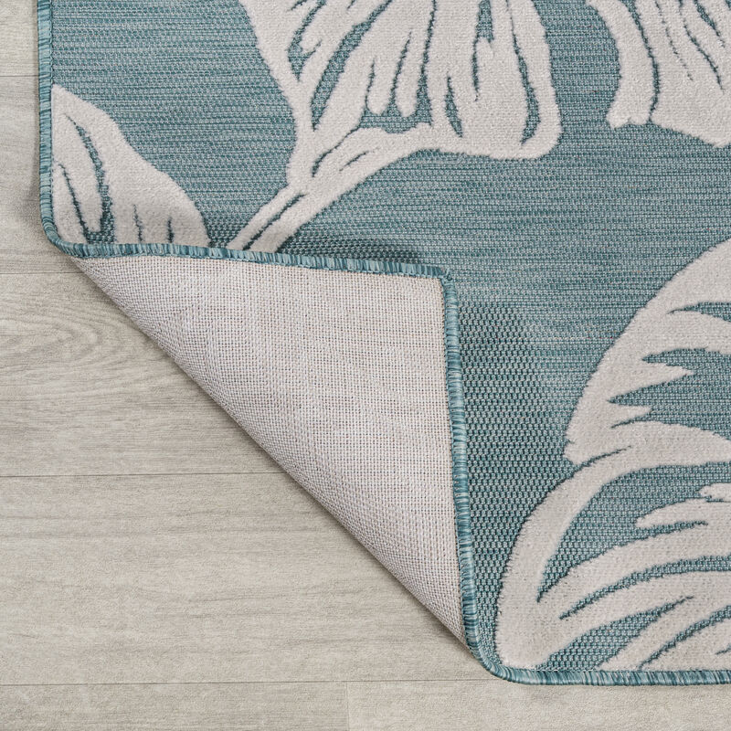 Tobago High-Low Two Tone Monstera Leaf Area Rug