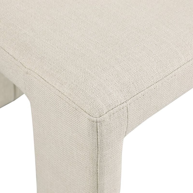 Meridian Furniture Benson Beige Linen Textured Fabric Dining Chair, Set of 2