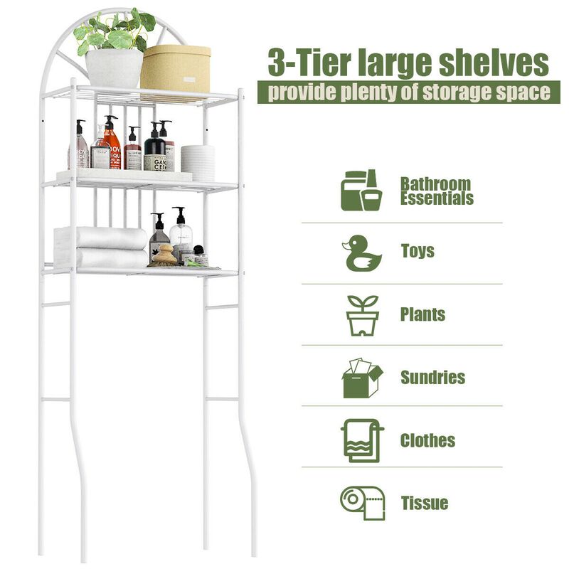 Bathroom Towel Storage Rack with 3 Shelves image number 4
