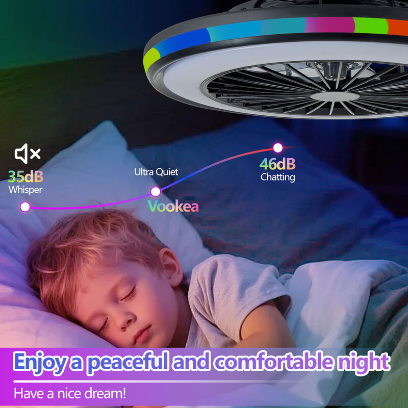 ELEMENT ACE Modern Dimmable RGB LED Ceiling Fan with Light, Adjustable Speed Bidirectional Rotation Ceiling Lighting Fixture for Living Room Bedroom Office image number 8