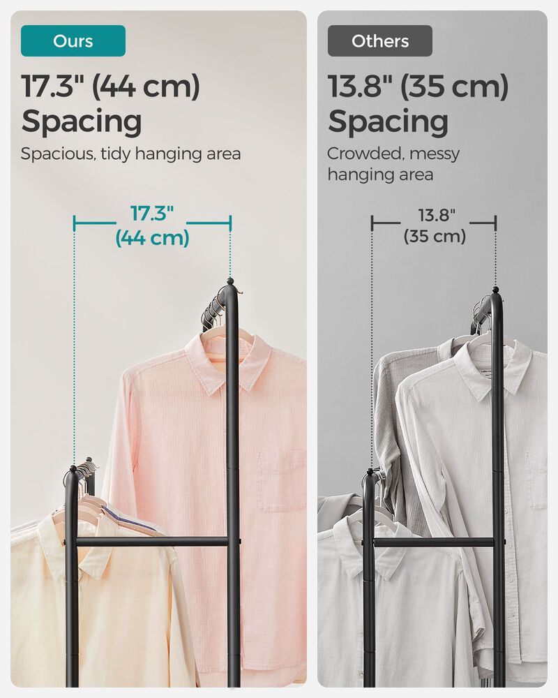 Double-Rod Garment Rack Adjustable Clothing Organizer with Dual Rails image number 3