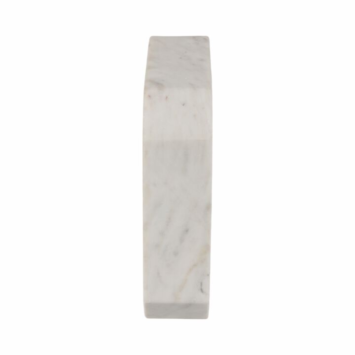 Valestone Ivory Marble Octagon Clock