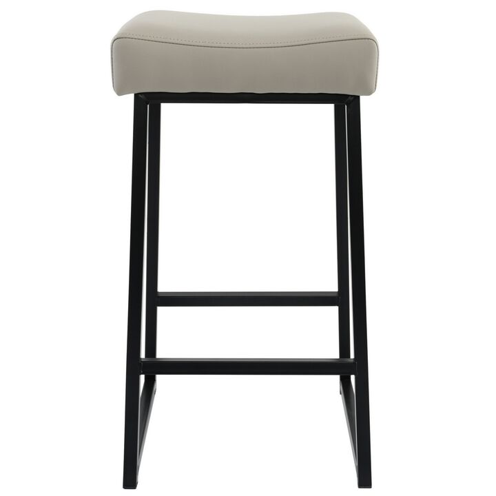 Backless Counter Stool with Leatherette Seat, Set of 2
