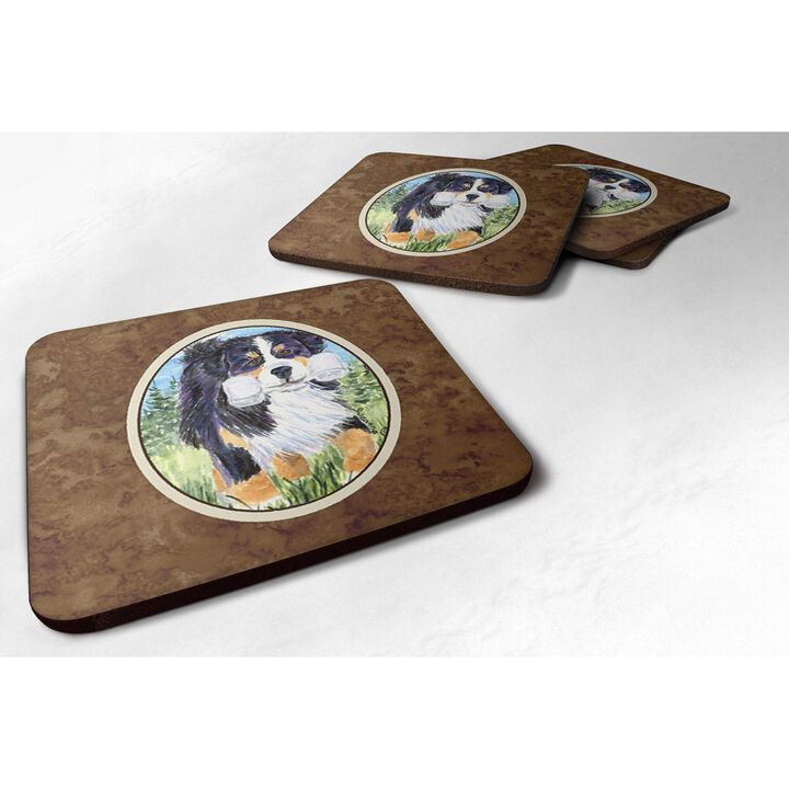 Caroline's Treasures SS8860FC Bernese Mountain Dog Foam Coasters (Set of 4), 3.5 H x 3.5 W, Multicolor