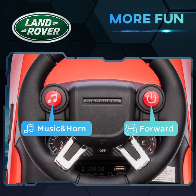 BreeBe 2 in 1 Land Rover Licensed 6V Ride on Car Sliding Car Battery Powered Electric Car w/ Headlights Music Horn image number 5