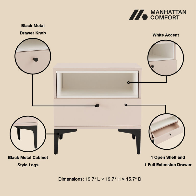 Amara Pink Nightstands (Set of 2)