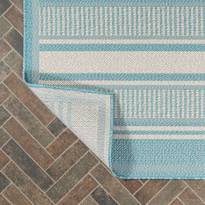 Haynes Modern Double Stripe Indoor/Outdoor Area Rug