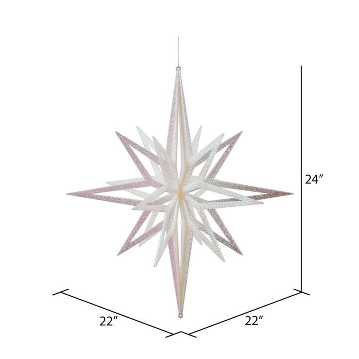 Vickerman 24" White Iridescent Star Christmas Ornament