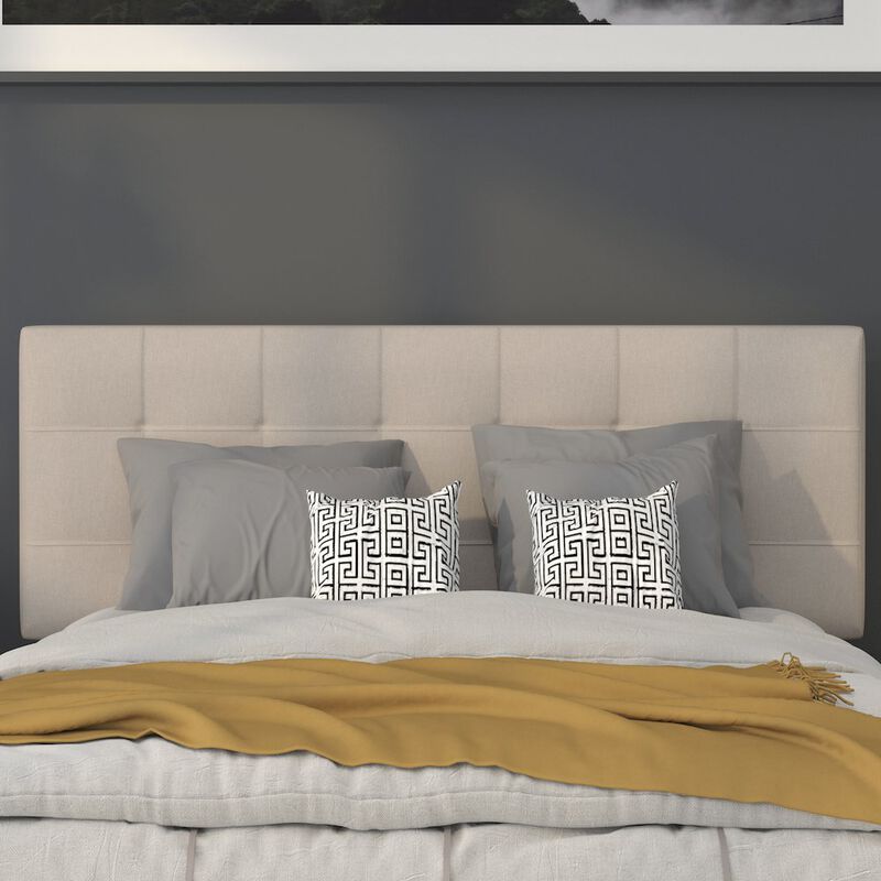 Flash Furniture Tufted Upholstered Full Size Headboard in Beige Fabric image number 7