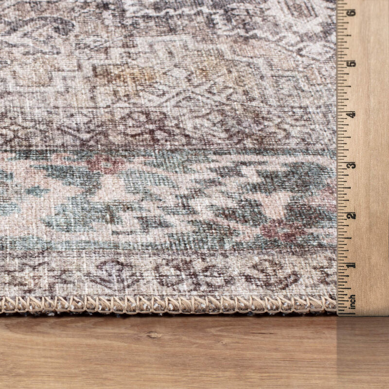 World Rug Gallery Calista Beige Medallion Flatweave Indoor Rug &ndash; Washable with Non-Slip Backing image number 6