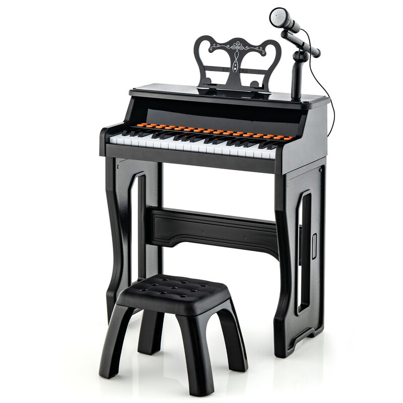 Kids 37-Key Piano with Microphone and Detachable Music Stand for Learning image number 0