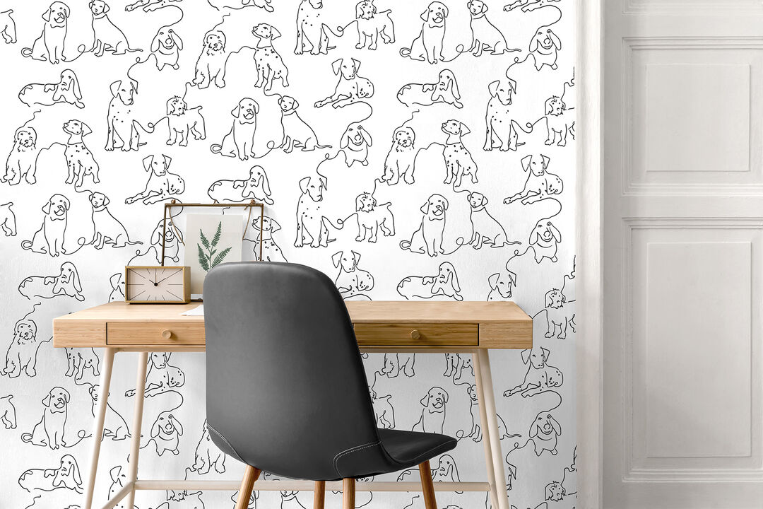 Ansel Black Dog Sketches Wallpaper