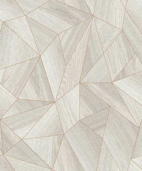 The Woods and Wicker Geometric Wood Effect Motif Beige Wallpaper WW22222