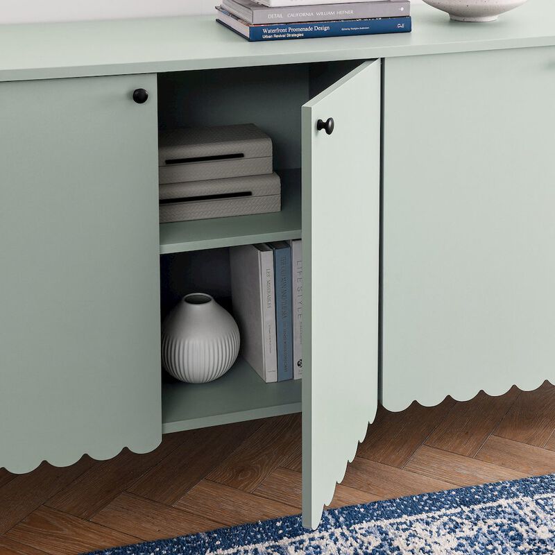 Modway Emmeline 4-Door Scalloped Sideboard in Sage image number 9