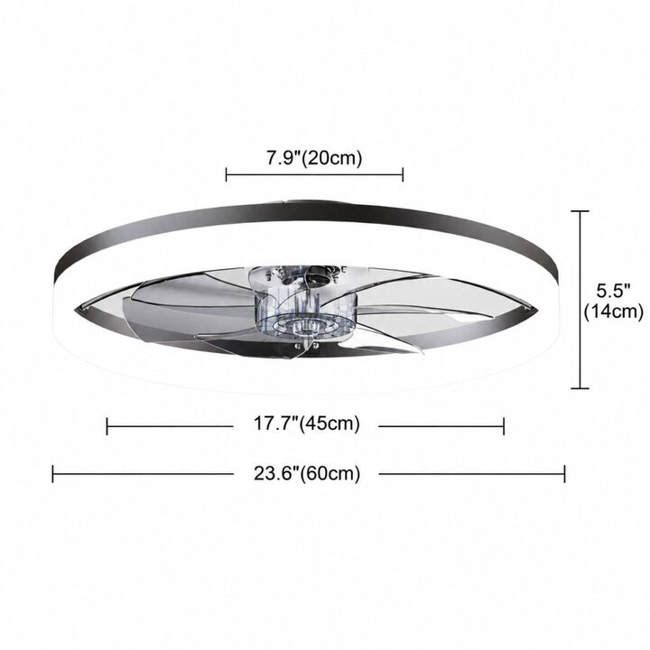 ELEMENT ACE Flush Mount LED Ceiling Fan Light with Remote App Control, Dimmable Reversible Motor for Living Spaces