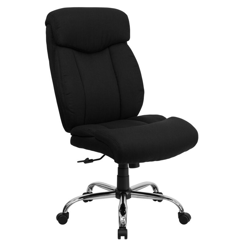 HERCULES Series Big & Tall 400 lb. Rated Black Fabric Executive Ergonomic Office Chair and Chrome Base image number 0