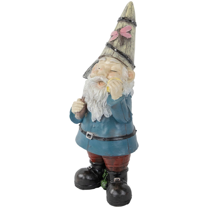 Gnome with Shovel Outdoor Garden Statue - 15.25" image number 2