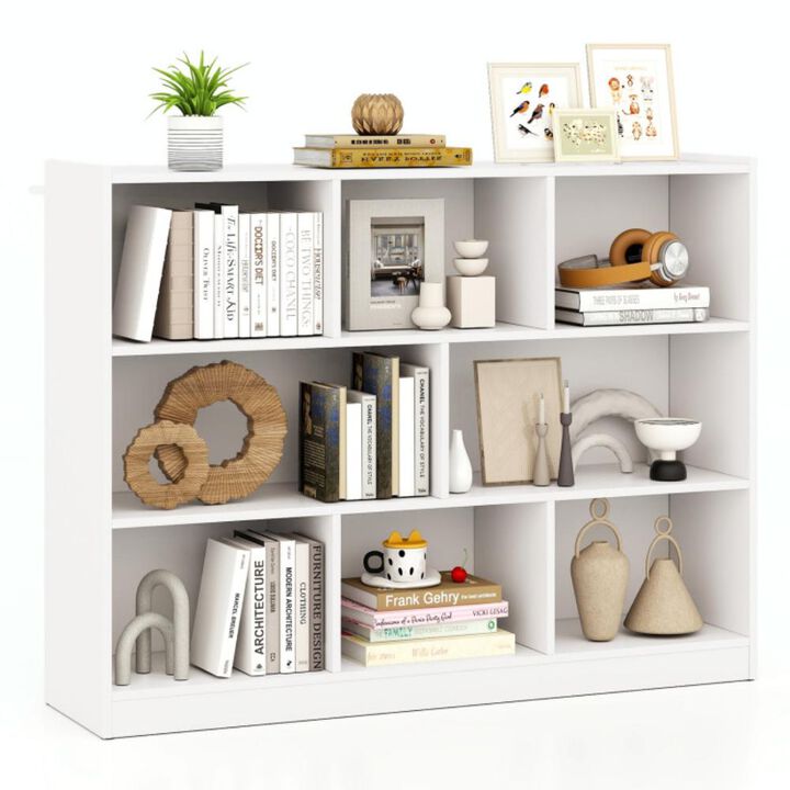 Hivvago 3-Tier Open Bookcase 8-Cube Floor Standing Storage Shelves