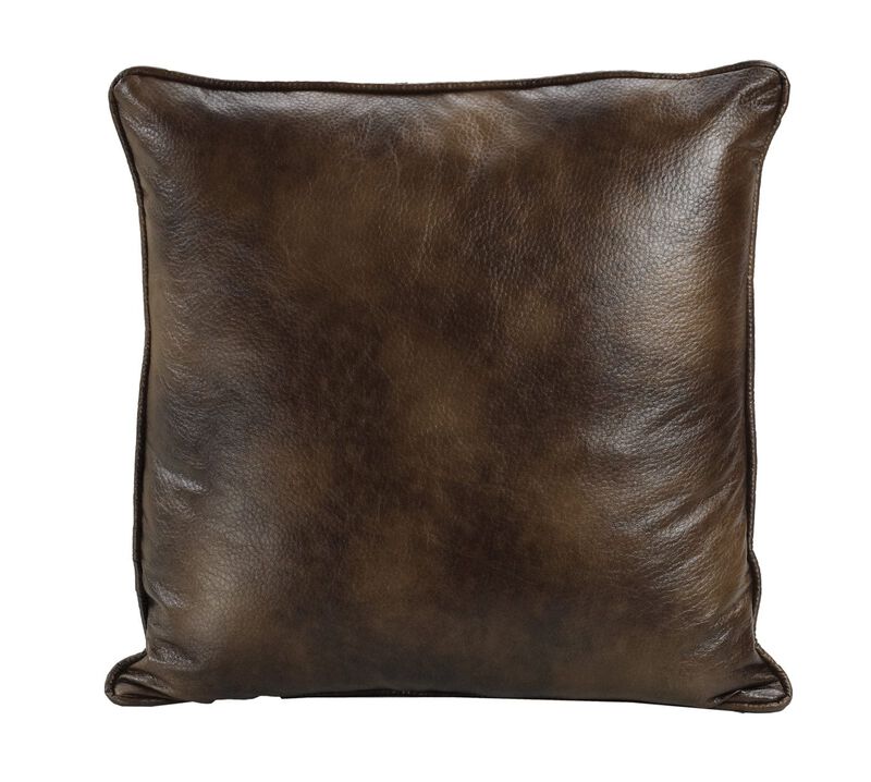 Brown Faux Leather Euro Pillow image number 0