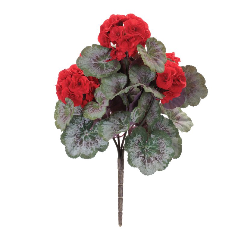 Set of 2 Geranium Floral Bushes for Planters, Vases, or Outdoor Garden Displays