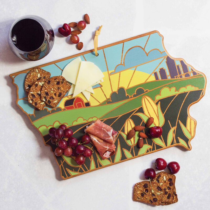 Iowa Cutting Board with Artwork by Summer Stokes